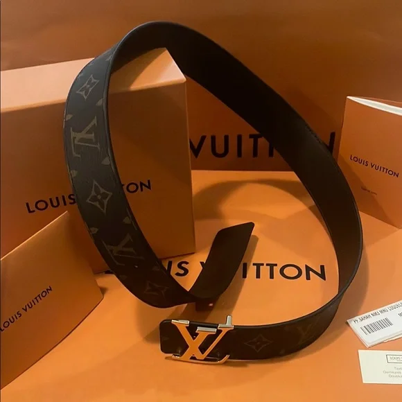 Louis Vuitton Black Monogram Men's Belt